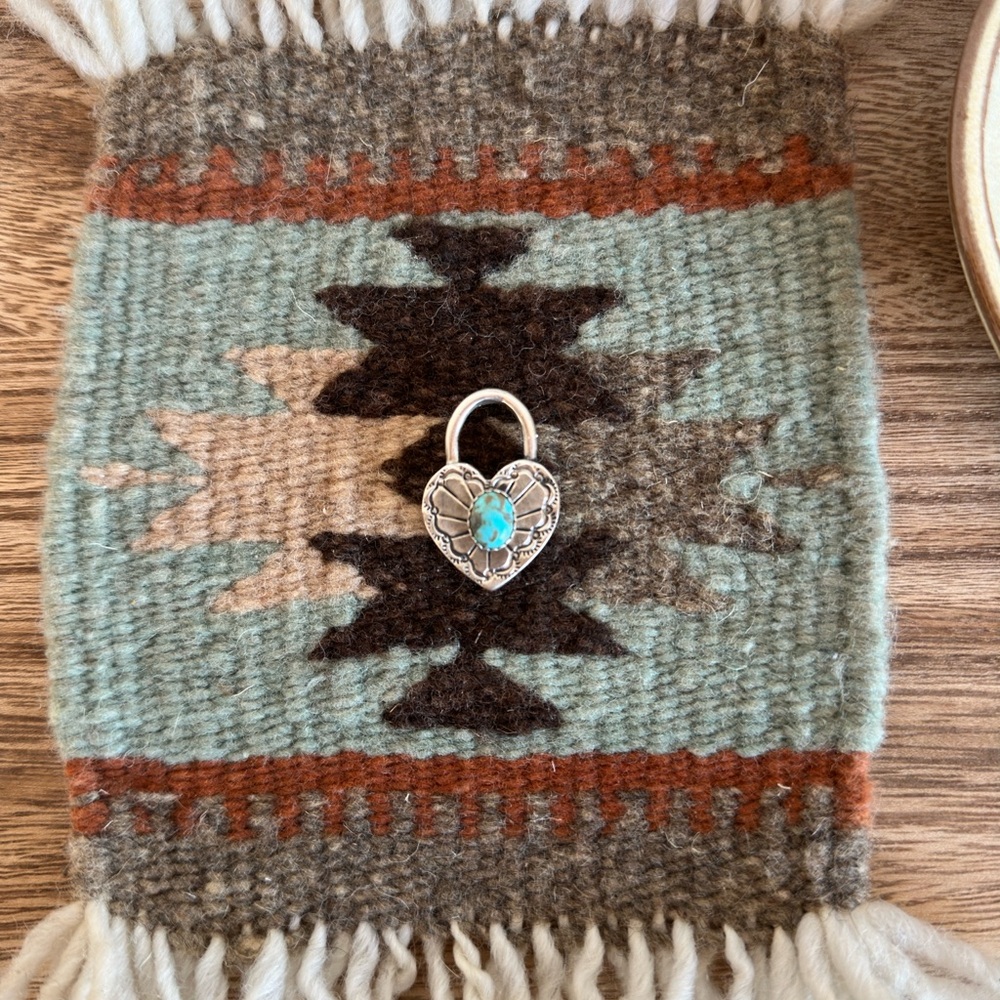 Native Made Turquoise Lock Pendant